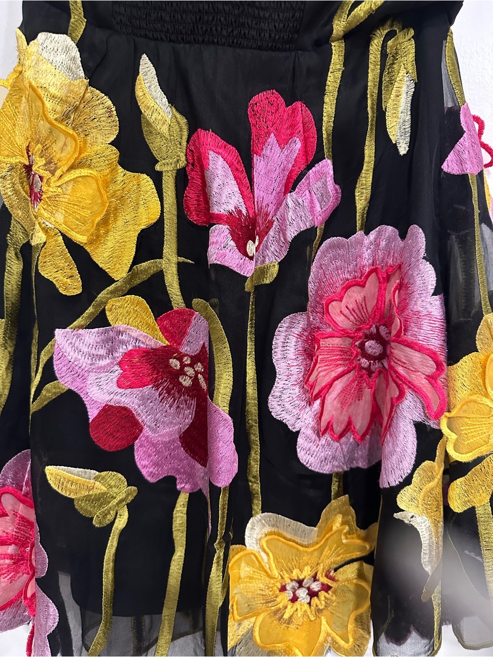 Anthropologie Floral Organza Mini Dress - Sz S - Picture 6 of 14